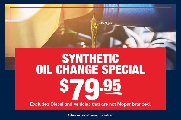 $79.95 Synthetic Oil Change Special