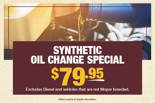 $79.95 Synthetic Oil Change Special