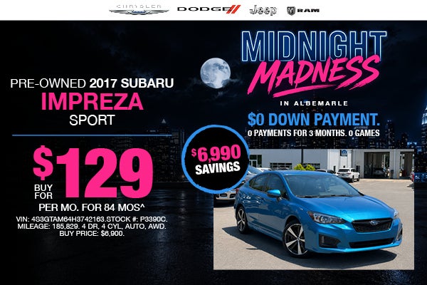 Pre-Owned 2017 SUBARU IMPREZA SPORT