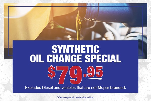 $79.95 Synthetic Oil Change Special