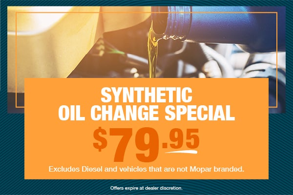 $79.95 Synthetic Oil Change Special