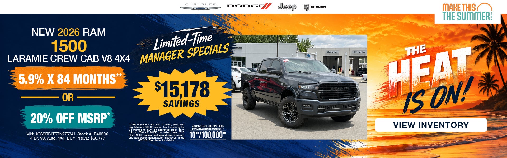 New 2026 RAM 1500 LARAMIE CREW CAB