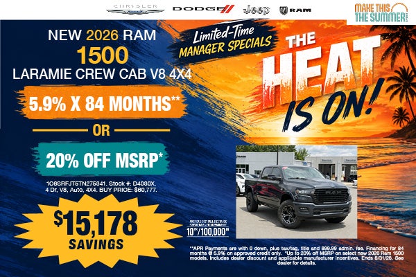 New 2026 RAM 1500 LARAMIE CREW CAB