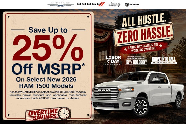 Save Up to 25% Off MSRP*