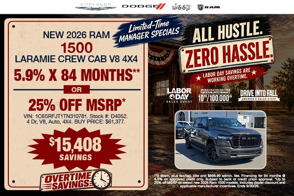 2026 RAM 1500 LARAMIE CREW CAB V8 4X4