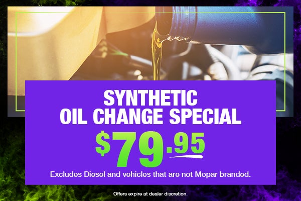 $79.95 Synthetic Oil Change Special