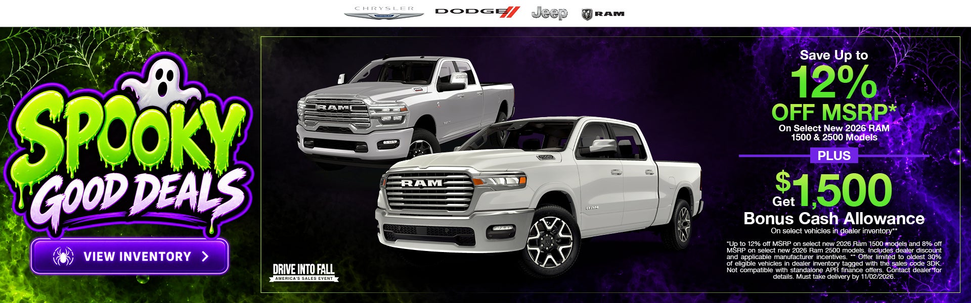 Save Up to 12% Off MSRP* On Select New 2026 RAM 1500 & 2500 